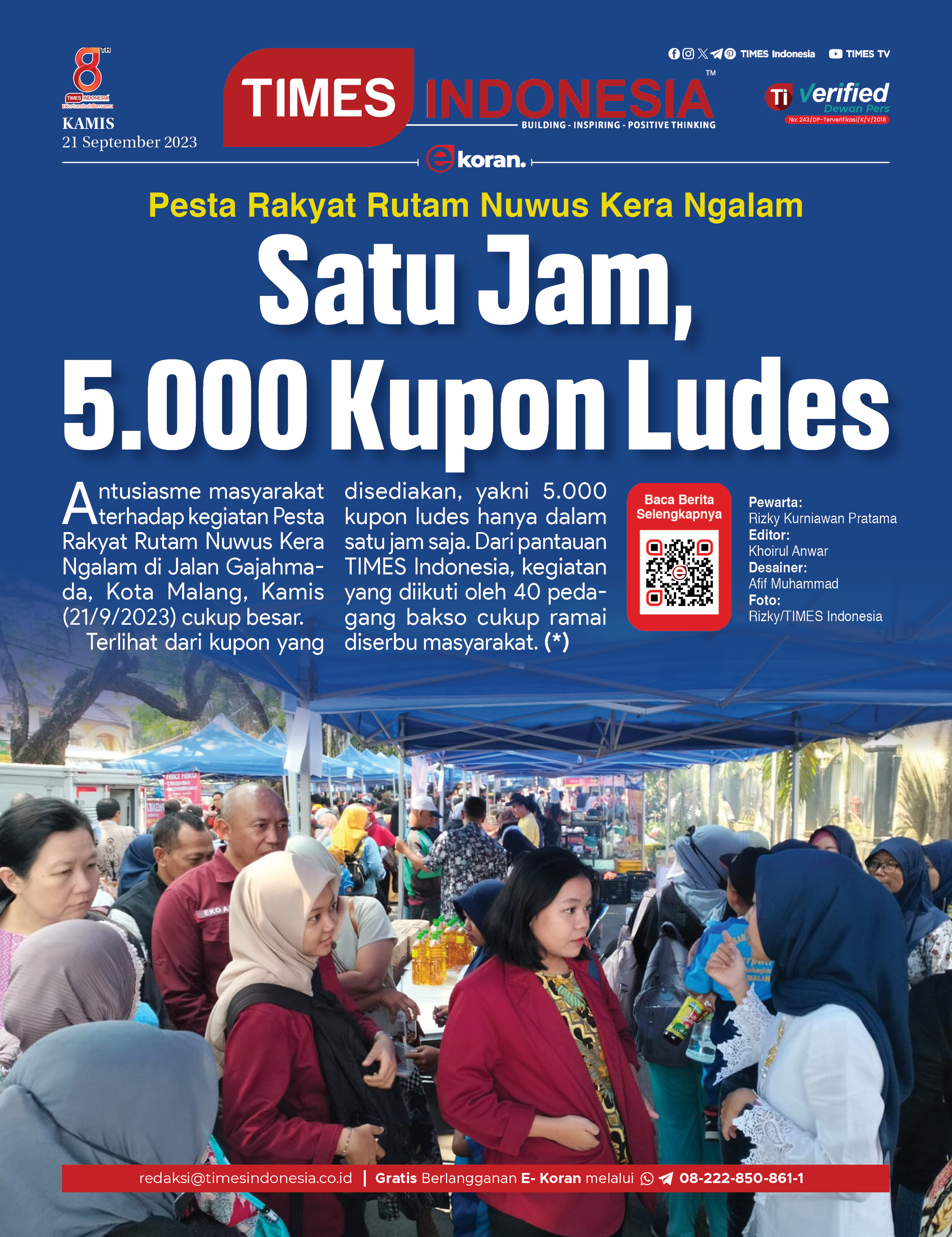 Edisi Kamis September E Koran Bacaan Positif Masyarakat