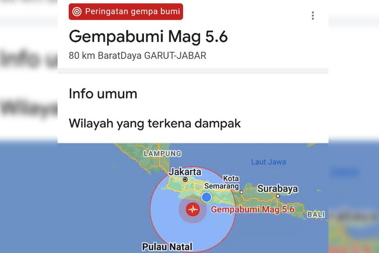 Gempa Bumi Sr Mengguncang Garut Getaran Terasa Hingga Tasikmalaya