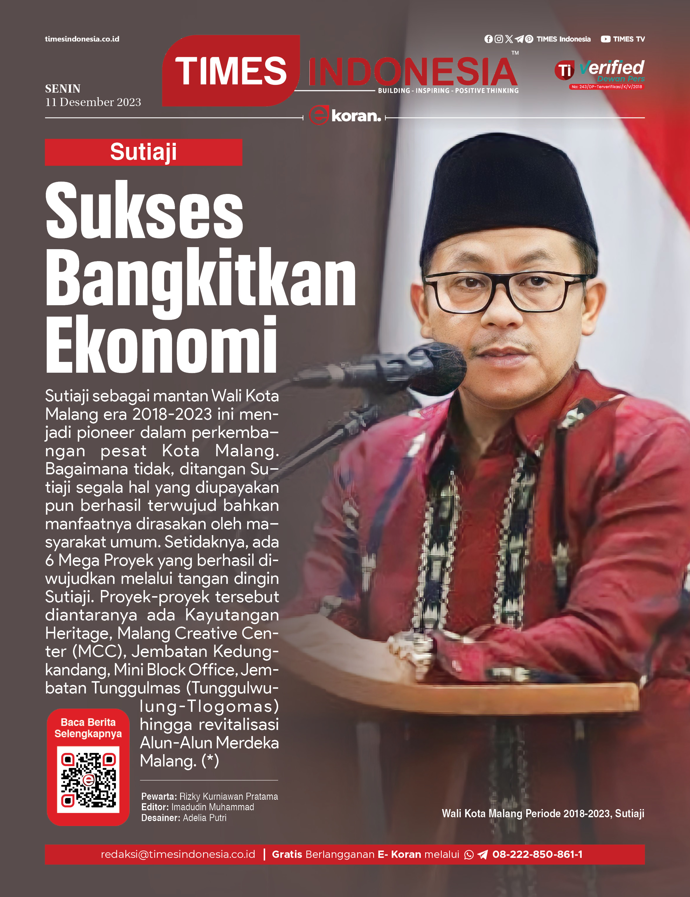 Edisi Senin 11 Desember 2023 E Koran Bacaan Positif Masyarakat 5 0