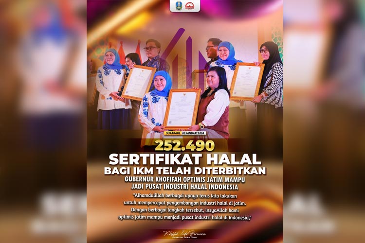 Sertifikat Halal Ikm Terbit Khofifah Optimis Jatim Jadi Pusat