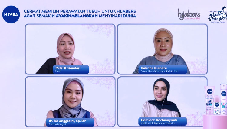 Talkshow bersama para hijaber Influencer persembahan Nivea, Minggu (20/2/2022). (Foto: Tangkapan Layar)