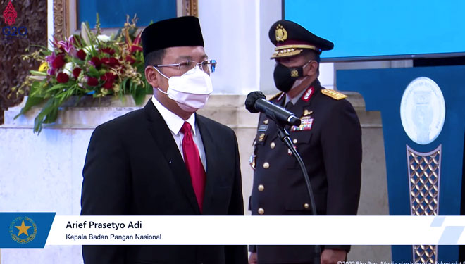 Arief Prasetyo Adi Kepala Badan Pangan Nasional. (FOTO: Youtube Sekretariat Presiden)