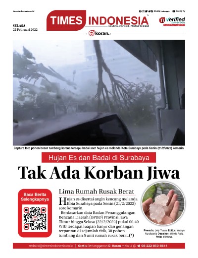Edisi Selasa, 22 Februari 2021: E-Koran, Bacaan Positif Masyarakat 5.0