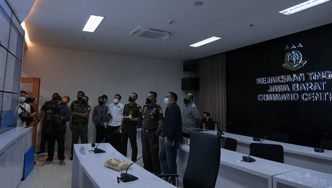 Gubernur Jabar Ridwan Kamil saat peresmian Gedung Kejati Jabar yang baru, di Jl. LL. RE Martadinata Bandung, Selasa (22/2/2022).