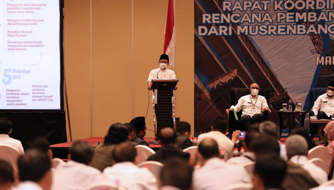 Suasana kegiatan verifikasi usulan pembanguan infrastruktur di Ijen Suites Hotel, Rabu (23/2/2022). (Foto: Humas Pemkot Malang/TIMES Indonesia)