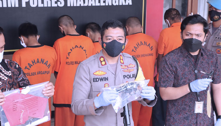 Polres Majalengka, menggelar konferensi pers terkait tindak pidana curanmor. (Foto: Humas Polres Majalengka for TIMES Indonesia)