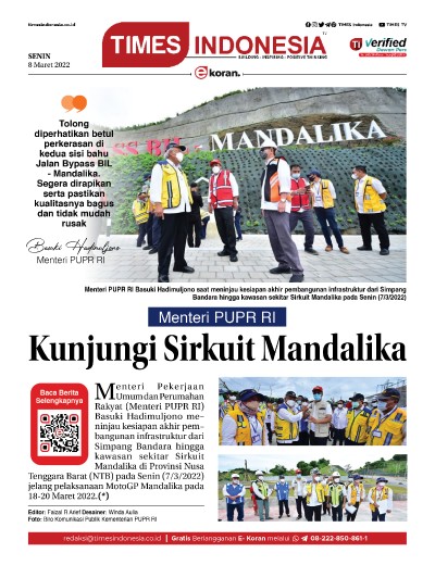 Edisi Selasa, 8 Maret 2022: E-Koran, Bacaan Positif Masyarakat 5.0