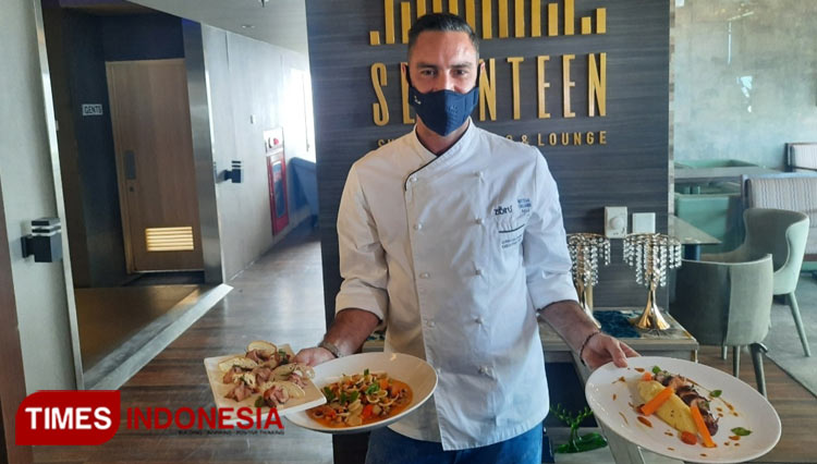 Menu spesial yang dibuat oleh Chef Luigi Calcagno dari Italia. (foto: Shinta Miranda/TIMES Indonesia)