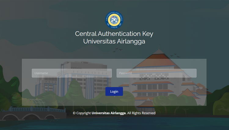 Tampilan halaman login CAK UNAIR.
