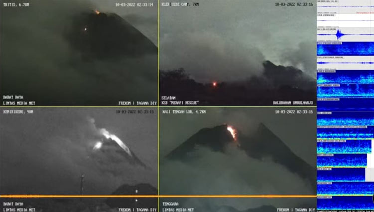 6 Jam, Gunung Merapi Muntahkan Awan Panas 11 Kali