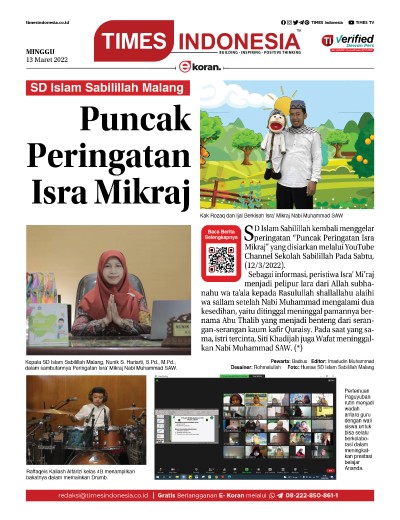 Edisi Minggu, 13 Maret 2022: E-Koran, Bacaan Positif Masyarakat 5.0