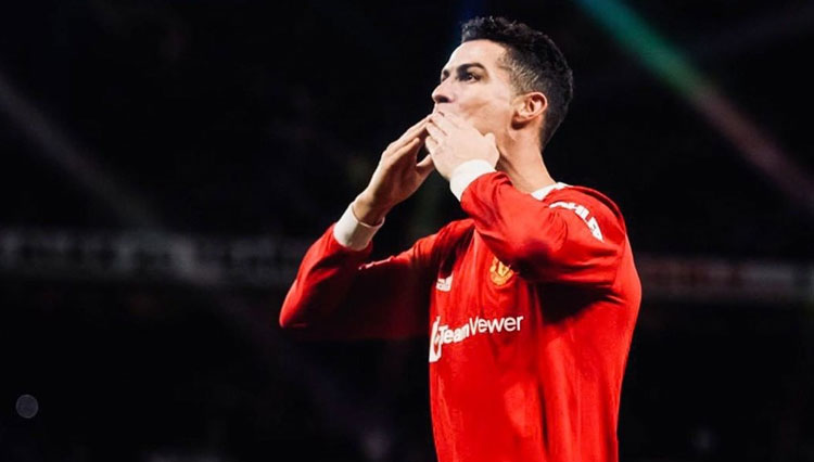 Cristiano Ronaldo berhasil mencetak hat-trick kemenangan bagi Manchester United atas Tottenham Hotspur di Old Trafford, Minggi (13/3/2022) dini hari. (FOTO: Instagram/@manchesterunited)