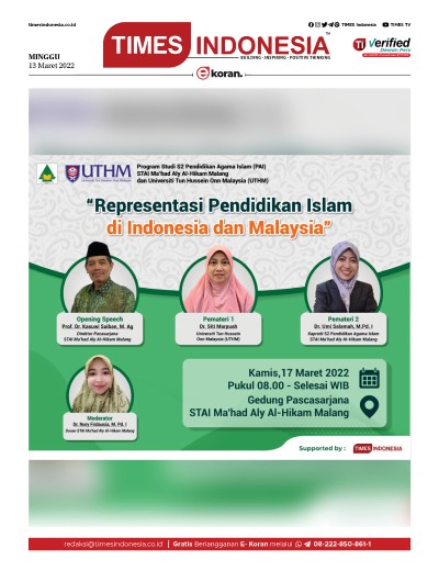 Edisi Minggu, 13 Maret 2022: E-Koran, Bacaan Positif Masyarakat 5.0