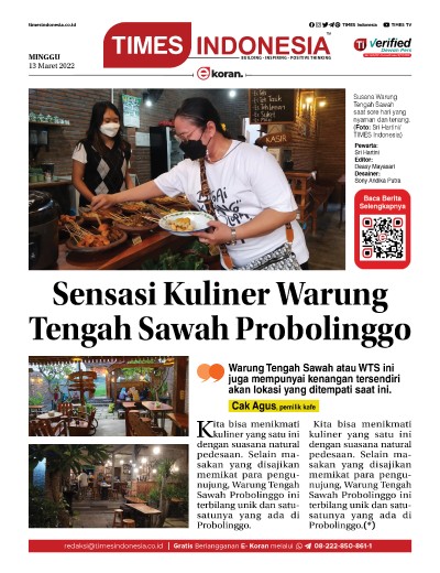 Edisi Minggu, 13 Maret 2022: E-Koran, Bacaan Positif Masyarakat 5.0