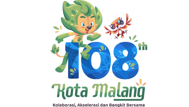 Logo HUT ke-108 Kota Malang Bertemakan Kolaborasi, Akselerasi dan Bangkit Bersama