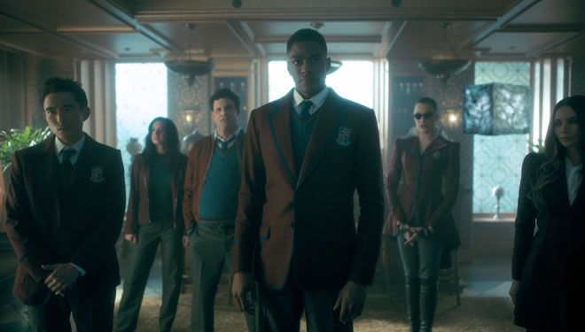 Anggota Sparrow Academy dalam teaser look Umbrella Academy Season 3 (foto: Netflix)