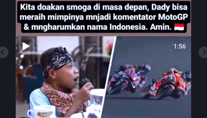 Rivaldi "Nick Harris" Evans, Komentator Cilik MotoGP Jadi Bintang Tamu Gresini Racing