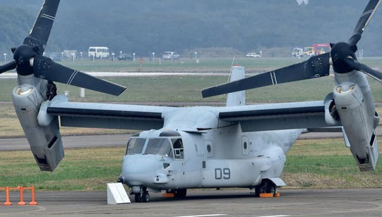 Pesawat Osprey Korps Marinir AS seperti inilah yang jatuh yang menyebabkan empat personilnya meninggal dunia di Norwegia. (FOTO: AFP via Getty Images)