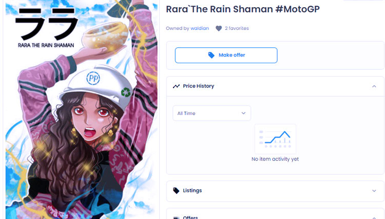 Baru Viral, Fanart Anime RIRI Pawang Hujan Mandalika Dicuri dan Dijual Sebagai NFT
