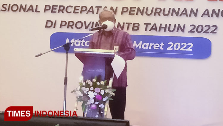 Inspektur Utama BKKBN Ari Dwikora Tono mengatakan, NTB merupakan salah satu dari 12 provinsi prioritas yang memiliki prevalensi stunting tertinggi di Indonesia.(Foto: Anugrah Dany/TIMES Indonesia)