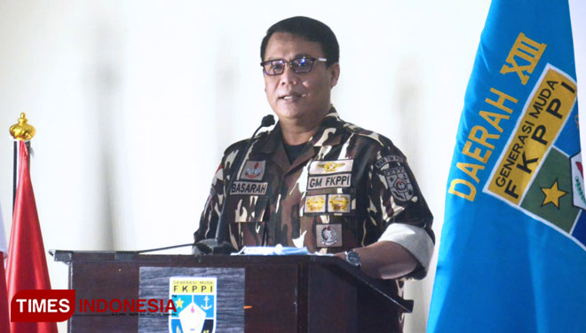 Wakil Ketua MPR RI yang juga Ketua Dewan Pertimbangan Pusat GM FKPPI Ahmad Basarah saat di acara Rapimda PD XIII GM FKPPI Jawa Timur di Hotel Ciptaningati Kota Batu. (Foto: Adhitya Hendra/TIMES Indonesia)