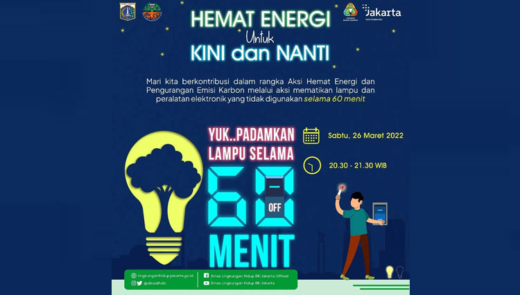 Foto A: Infografis Earth Hour. (FOTO: Instagram Dinas LH DKI Jakarta)