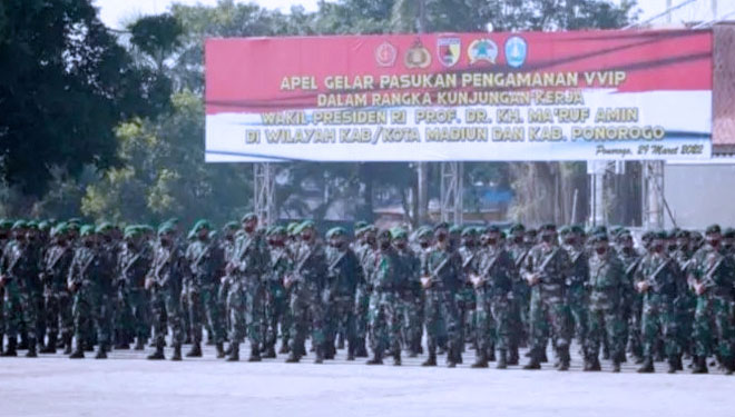 Sebanyak 3.679 Pasukan Gabungan Amankan Kedatangan Wapres RI di Ponorogo