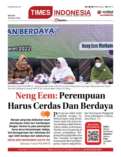 Edisi Selasa, 29 Maret 2022: E-Koran, Bacaan Positif Masyarakat 5.0