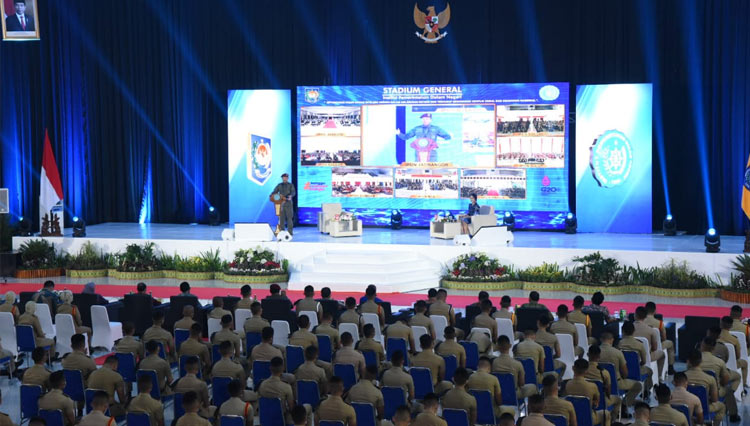 Ketua DAS Badan Intelijen Negara (BIN) RI, Letjen TNI (Purn) Drs. Muhammad Munir saat stadium general di IPDN Jatinangor Sumedang, Kamis (31/3/2021). (FOTO: Humas IPDN for TIMES Indonesia)