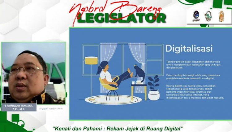 Suasana kegiatan Webinar Series Bareng Legislator yang digelar secara virtual. (Foto: Tangkapan Layar/TIMES Indonesia)