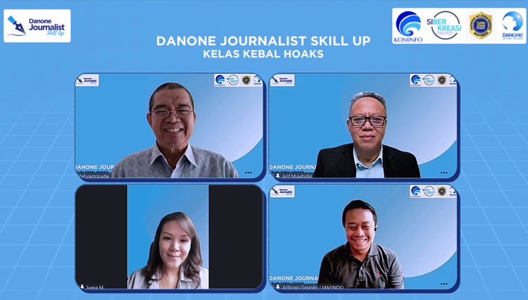Danone Journalist Skill Up: Kelas Kebal Hoaks (FOTO: Tangkapan Layar)