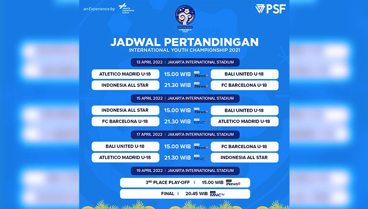 Laga Perdana IYC 2021, Ini Daftar Pemain Atletico Madrid U-18 dan Bali United U-18