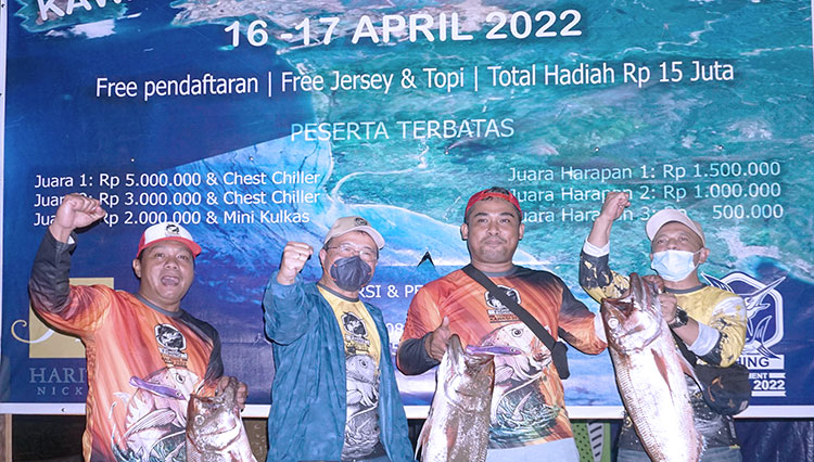 Hasil tangkapan Fishing Tournament 2022 yang digelar oleh HARITA Nickel. (Foto: Humas HARITA)