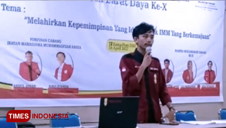 Riko Juanda pada kegiatan Muscab X IMM Abdya Aceh. (FOTO: T. Khairul Rahmat Hidayat/TIMES Indonesia)