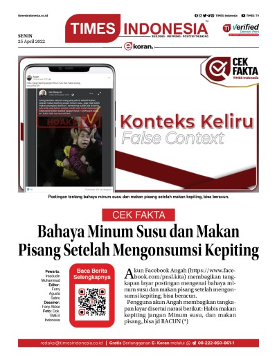 Edisi Senin, 25 April 2022: E-Koran, Bacaan Positif Masyarakat 5.0