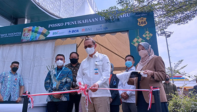 Layanan penukaran uang di rest area km 166 Majalengka dibuka. (FOTO: Bank Indonesia for TIMES Indonesia)