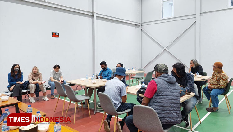 Kegiatan buka puasa bersama dengan kalangan wartawan di Kantor Geo Dipa Soreang, Rabu (27/4/2022). (Foto: Iwa/TIMES Indonesia)