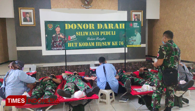 Prajurit Kodim 0617 Majalengka Donorkan Darah, PMI: Kami Terbantu