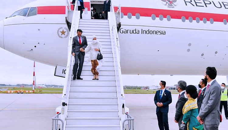Sebelum ke Washington, Garuda Indonesia Presiden RI Jokowi Transit di Amsterdam