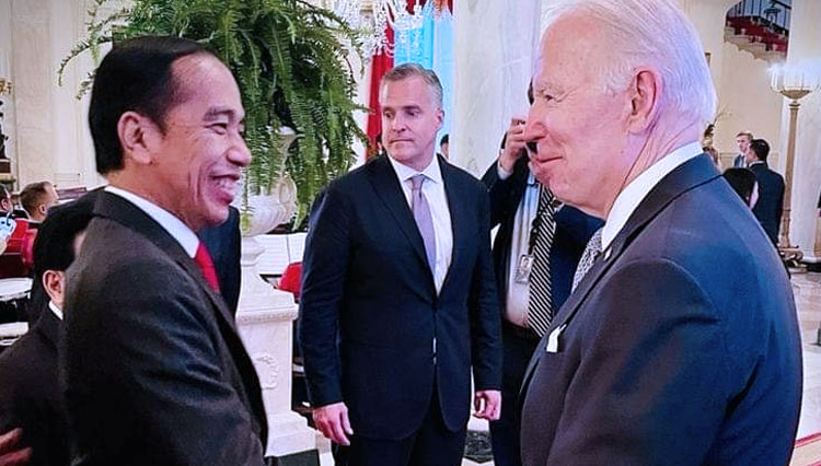 Momen Presiden Jokowi Dijamu oleh Presiden AS Joe Biden