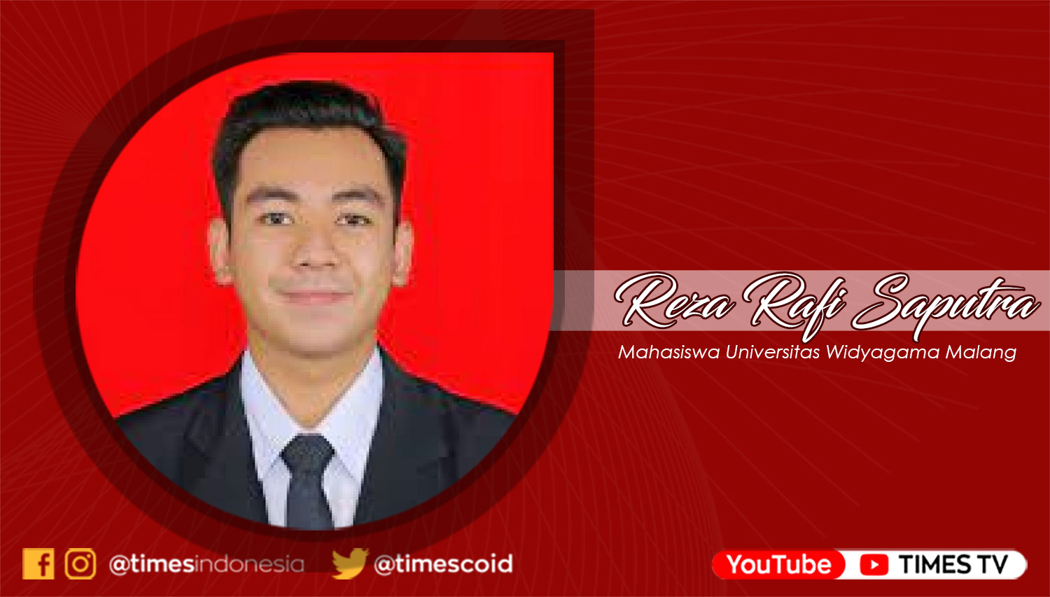 Reza Rafi Saputra, mahasiswa UWG Malang sekaligus duta kampus giat mengikuti lomba esai Nasional.