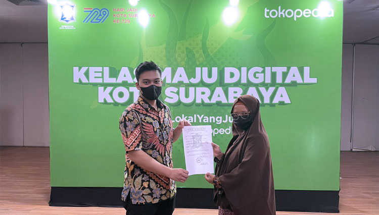 Tokopedia berkolaborasi dengan Pemkot serta Dinas Koperasi dan Perdagangan Kota Surabaya, menyelenggarakan Kelas Maju Digital (KMD). (FOTO: Dok. Tokopedia)