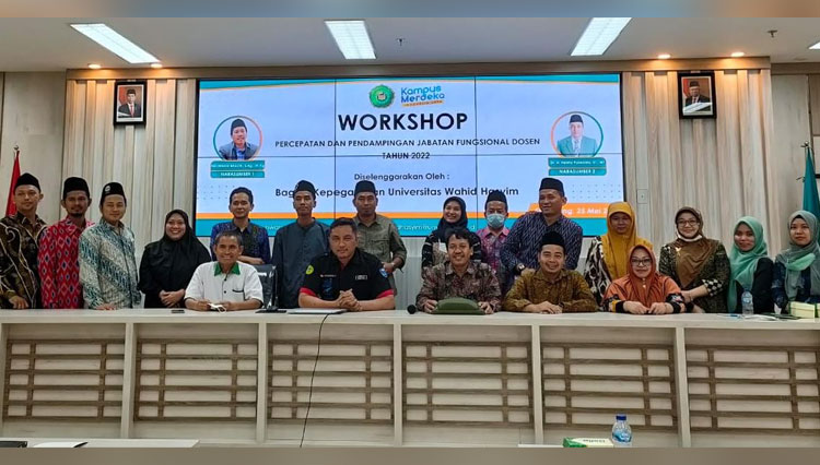 Workshop Percepatan Kepangkatan Akademik Dosen Lektor Kepala dan Guru Besar di Universitas Wahid Hasyim Semarang, Rabu (25/5) sore. (Foto: Kemenag)