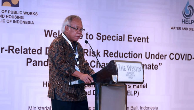 Menteri PUPR RI Basuki Hadimuljono saat menghadiri di Forum Global Platform On Disaster Risk Reduction (GPDRR) 2022 di Bali, Kamis (26/5/2022). (FOTO: Biro Komunikasi Publik Kementerian PUPR RI)