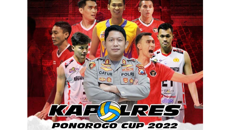 Pemain Nasional Ikut Ramaikan Turnamen Voli Kapolres Ponorogo Cup 2022