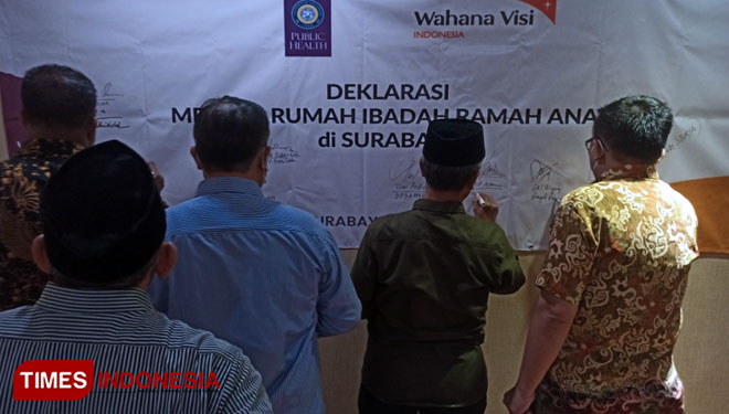 Tokoh Lintas Agama Deklarasi Rumah Ibadah Ramah Anak di Surabaya