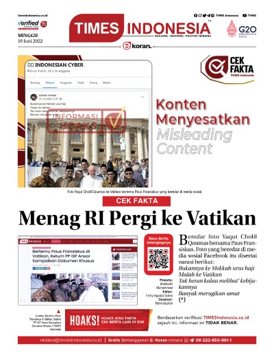 Edisi Minggu, 19 Juni 2022: E-Koran, Bacaan Positif Masyarakat 5.0