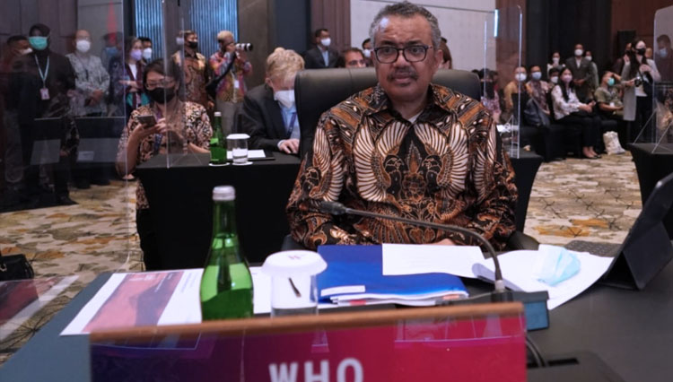 Dirjen WHO, Tedros Adhanom Ghebreyesus saat menghadiri pertemuan The 1st G20 HMM & The 1st G20 JFHMM di Hotel Marriott, Yogyakarta, Senin (20/6/2022). (FOTO: Kemenkes RI for TIMES Indonesia)