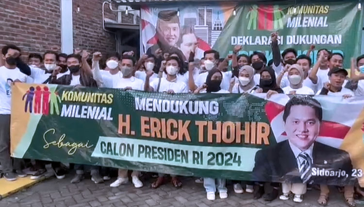 Milenial Sidoarjo Deklarasi Dukung Erick Thohir Maju di Pilpres 2024