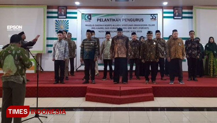 Pengurus KAHMI Kota Probolinggo periode 2021-2026 resmi dilantik. (FOTO: Sri Hartini/TIMES Indonesia)